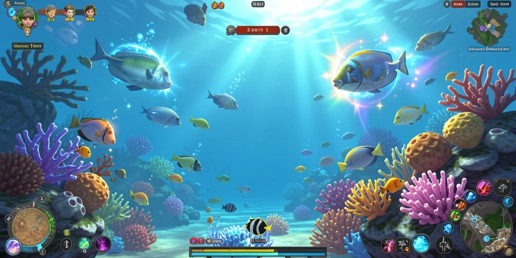 Menampilkan tampilan grafis yang memukau dari petualangan dalam game.